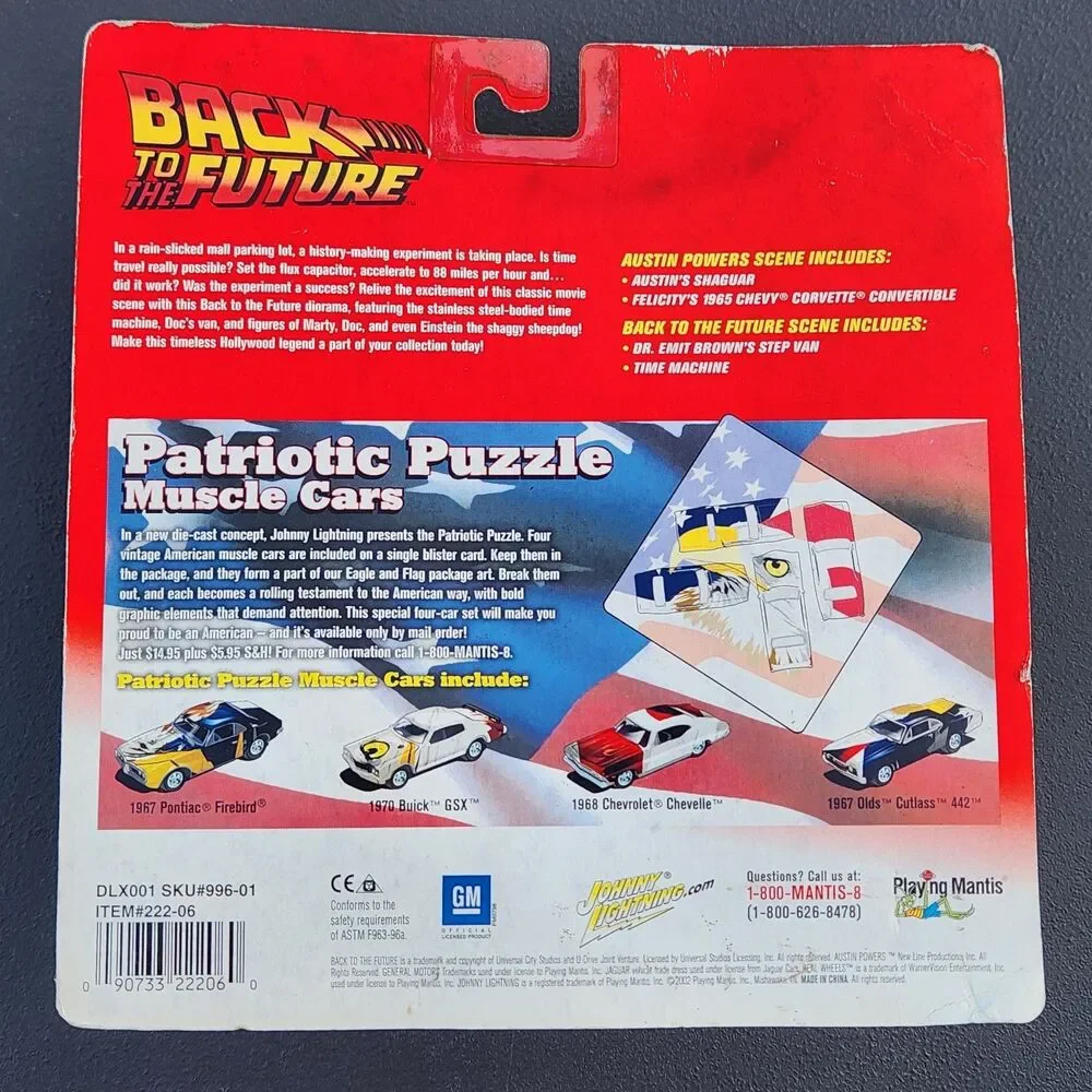 Vintage Johnny Lightning Back to the Future Great Scott Time Machine Diorama